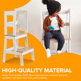 Kitchen Helper Tower Stable and Safe Smart Design - Multi-use Step Stool