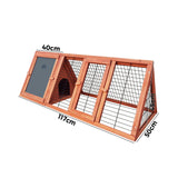 Rabbit Hutch, Alopet Chicken Coop with 2 Doors 117 x 50 x 45cm