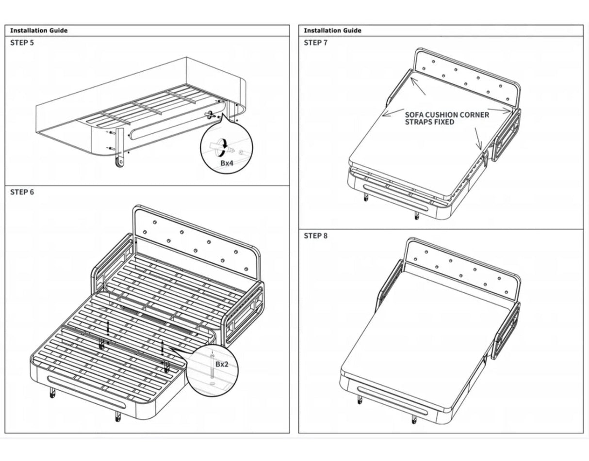 1.2M 2 Seater Living Room Sofa Convertible Pull Out Sofa Bed Storage