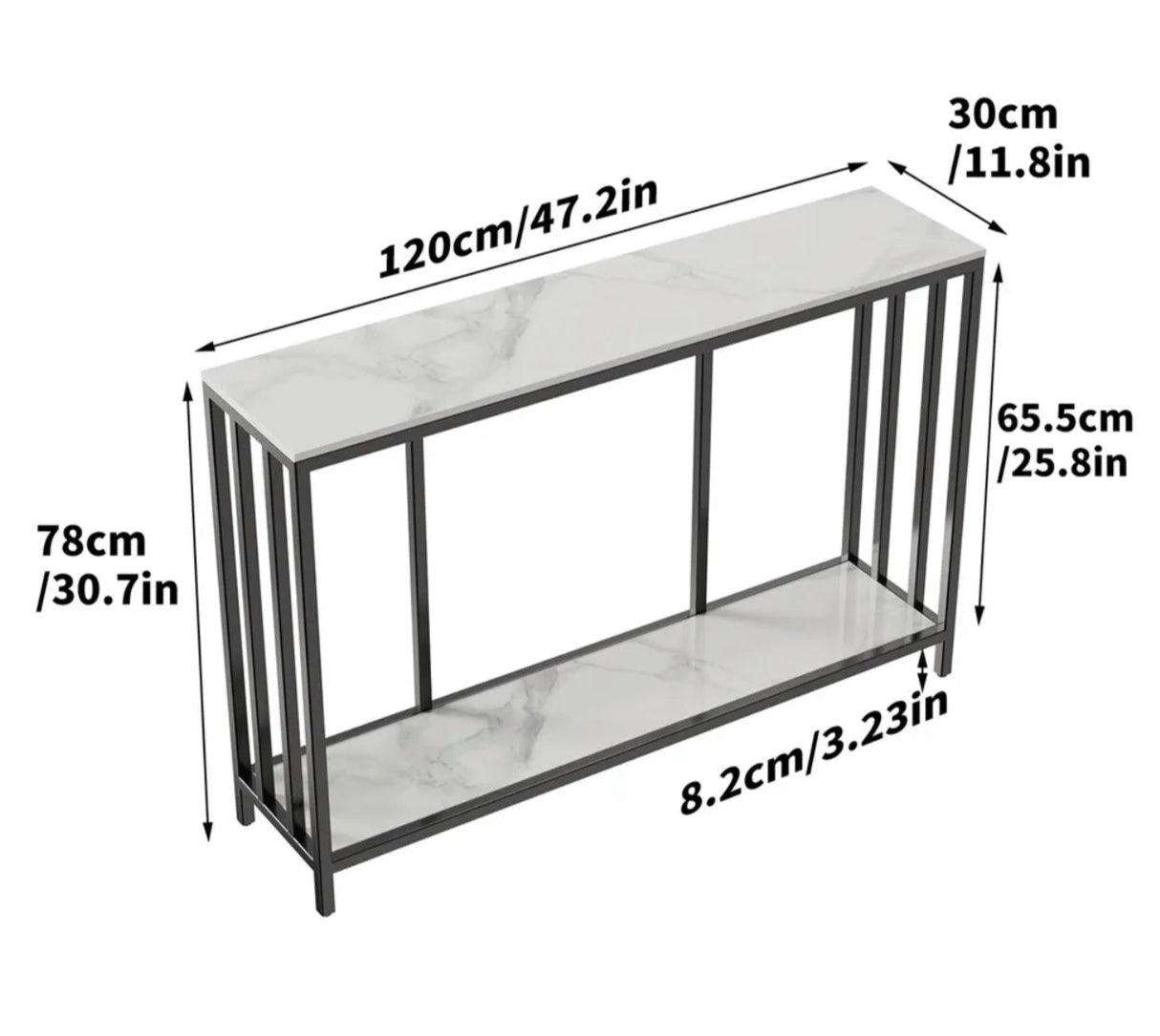 Marble Stone Console Entryway Table Sofa Side Table Kitchen Dining Room Shelves