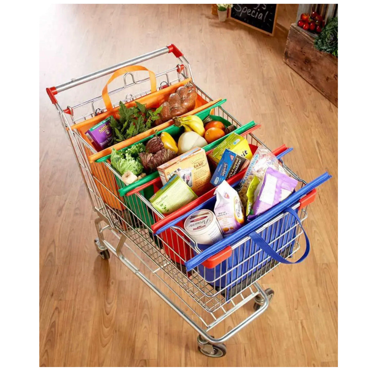 4-Piece Shopping Trolley Bags Organizer Set