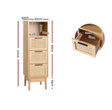 3 Chest of Drawers Rattan Storage Cabinet Side Table Display Book Shelf