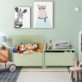 Kids Toy Box Wooden Chest Storage Cabinet Container, Indoor Children Clothes Organiser for Girls Boys, Green, 60 x 33 x 37.5cm