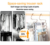 Trouser rack saves space, 2 Pack for S-shaped stainless steel clothes trouser rack, anti-slip design, Anti-Slip Design,Clothes Closet Storage Organizer for Pants Jeans Trousers Skirts Scarf