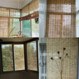 Natural Reed Curtains,Bamboo Roman Blinds,Retro Partition Blind Sun Shade,Bamboo Roll,Sunscreen Roller Shades,Anti-UV,Vertical Blackout Blinds,for Outdoor/Indoor Window