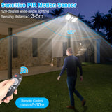 Solar Lights Outdoor 138LEDs, 4400mAh Ultra Bright Motion Sensor Street Light with 5 Modes, High Efficient Solar Panel, Remote Control, Waterproof Solar Wall Light for Garden Porch Yard Garage Pathway