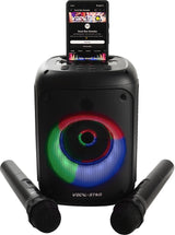 Vocal-Star Portable Karaoke Machine with Bluetooth, 2 Wireless Microphones, 60w Speaker, Lights Effects, Records Singing,Rechargeable