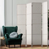 Artiss 4 Panel Screen Room Divider Pine Wood Partition Stand - White