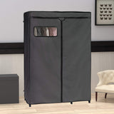 Portable Closet Wardrobe Clothes Organizer Storage with Cover, Dark Grey