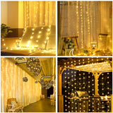 USB Powered Fairy Curtain Lights, TheaPro 300 LED Window Curtain String Light Wedding Party Home Garden Bedroom Outdoor Indoor Wall Decorations