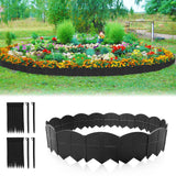 Vashly Garden Edging Border, 20pcs Garden Landscape Edging Borders, Plastic Garden Fence Edging, Interlocking Landscaping Edging, Flexible Lawn Edging Flower Bed Border, for Outdoor Patio Pathway