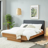 Wooden Floating Bed Frame Walnut Oak King