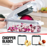 Vegetable Chopper (Upgraded), 15-in-1 Onion Chopper,Mandolin Slicer with Peeler, Spiralizer, Zoodle Maker, Lemon Squeezer, Egg Slicer,Seperator for Salad Potato Carrot, Kitchen Gadget