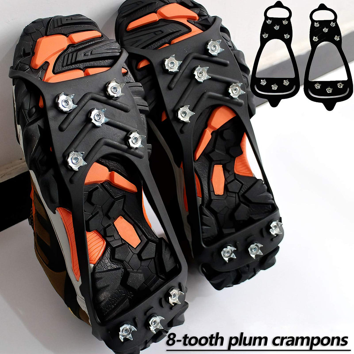 Crampons for Boots, crampons for Hiking and Anti-Skid, Walking Traction Cleats for Walking on Snow and ice, Upgraded Stainless Steel Cleats, The Best Choice for Winter Hiking Gear