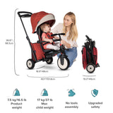 7-in-1 Folding Baby Tricycle, Red Melange