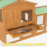 Rabbit Hutch Chicken Coop Guinea Pig Cage Pet House for Small Animals 137.5x43.5x85cm