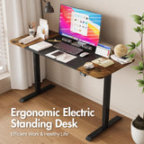 Electric Standing Desk,Ergonomic Sit Stand Desk Height Adjustable Motorised Computer Workstation 140cm Splice Desktop