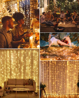 USB Powered Fairy Curtain Lights, TheaPro 300 LED Window Curtain String Light Wedding Party Home Garden Bedroom Outdoor Indoor Wall Decorations