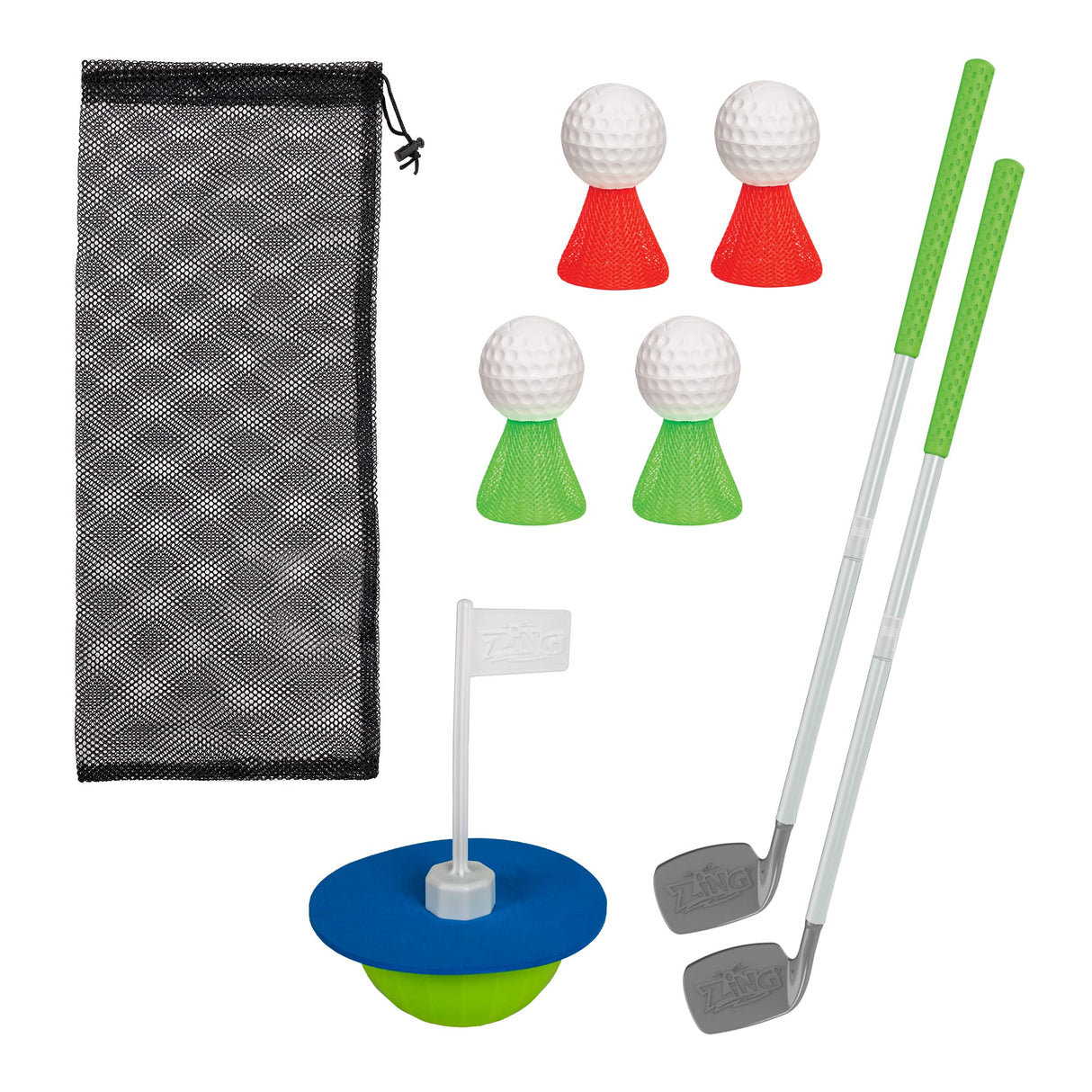 Backyard Kids Golf Set, Includes 2 Golf Clubs, 4 Balls, 1 Flag Target and 1 Carrying Bag, for Indoor and Outdoor Play