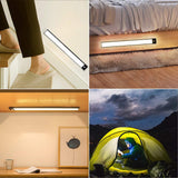 Closet Lights, 40cm LED Under Cabinet Lighting, 69-LED 6000K Wireless Motion Sensor Night Light to Anywhere USB Rechargeable, with Large Capacity Battery Operated for Kitchen/Hallway/Stairs/Wardrobe