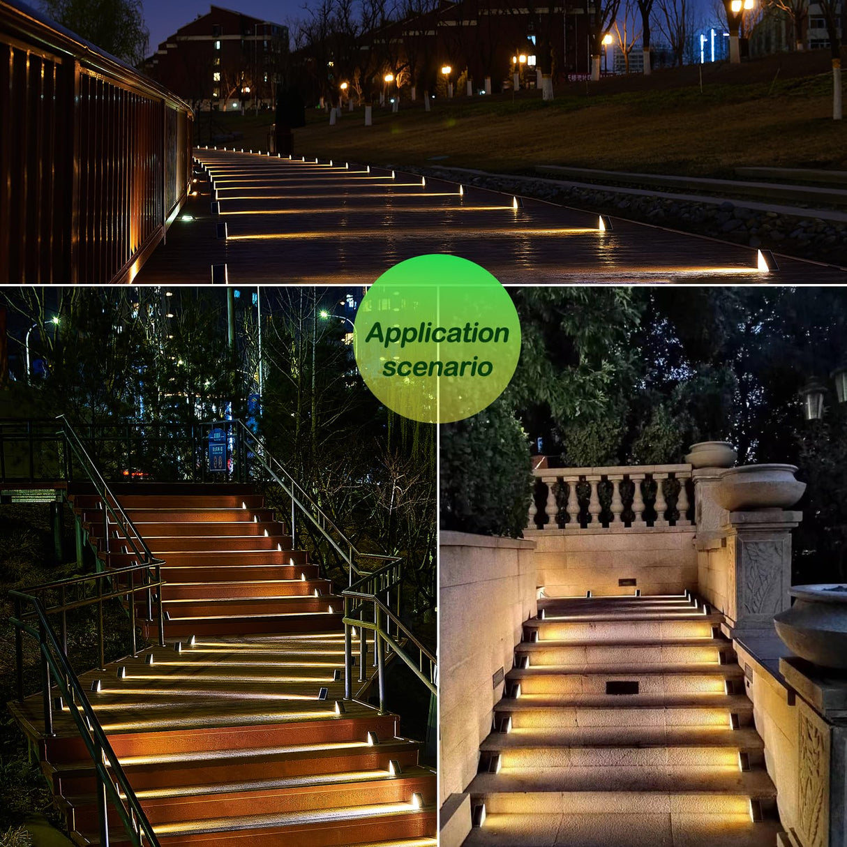 Solar Step Lights Solar Light Outdoor LED Solar Stair Lights Outdoor Waterproof Step Lights Solar Deck Light Path Light Warm White 6 Pack Stair Lights Hallway Path Doorway Garage