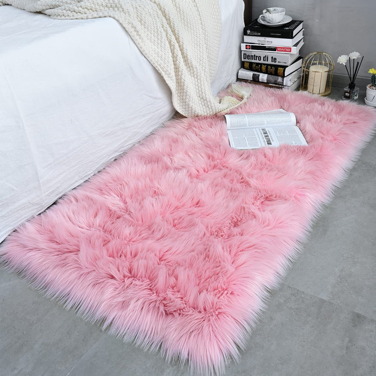 Soft Faux Fur Fluffy Area Rug 2ft x 4ft