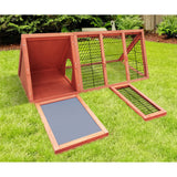 Rabbit Hutch, Alopet Chicken Coop with 2 Doors 117 x 50 x 45cm