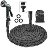 Expandable Garden Water Hose Pipe with 3/4", 1/2" Fittings, Anti-Leakage - Flexible Expanding Hose with 8 Function Spray Nozzle (50Feet/15M)