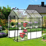 2 Tier Walk in Greenhouse Garden Shed PVC Cover Film Tunnel Green House