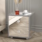 Nightstand, Mirror Bedside Cabinet, Side Table Furniture Unit, End Table Storage Cabinet, Modern Nightstand