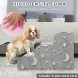 Pet Stairs for High Beds and Couch, 3-Step Pet Stairs, High-Density Foam, Non-Slip Washable Cover