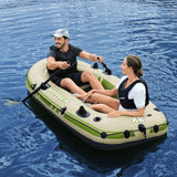 2 Man Inflatable Boat Blow Up Fishing Rowing Rafting Water Sport Paddling Floating Air Canoe Diving River Raft with Oars Hand Pump Carry Bag