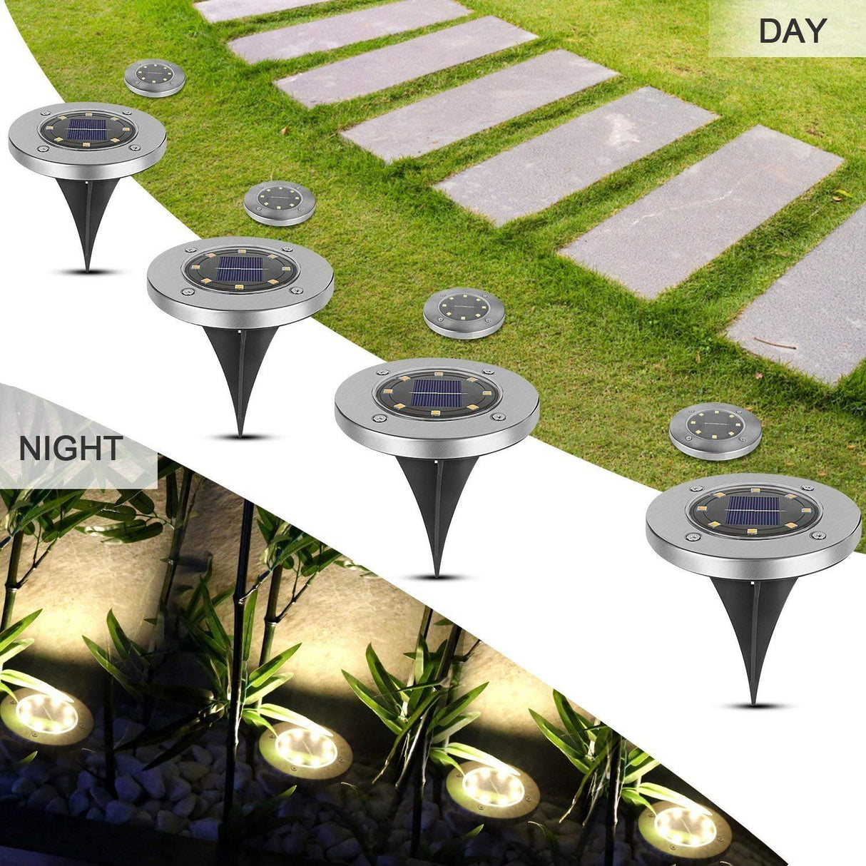 8 Pack Solar Lights Outdoor Solar Garden Lights