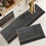 2 Pieces Anti-Fatigue Cushioned Rugs, 120x 40 cm and 60 x 40 cm, Kitchen Floor Mat, Non Slip Waterproof Kitchen Rugs & Mats for Standing Front Kitchen, Sink, Home, Laundry Room, Bathroom (Matrix)