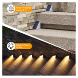 Solar Step Lights Solar Light Outdoor LED Solar Stair Lights Outdoor Waterproof Step Lights Solar Deck Light Path Light Warm White 6 Pack Stair Lights Hallway Path Doorway Garage