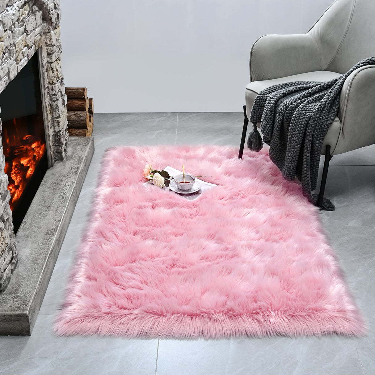 Soft Faux Fur Fluffy Area Rug 2ft x 4ft