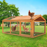 Pet Scene Rabbit Cage Wooden Chicken Coop Hutch Cage Small Animal Cage Outdoor Enclosures 150x90x70cm