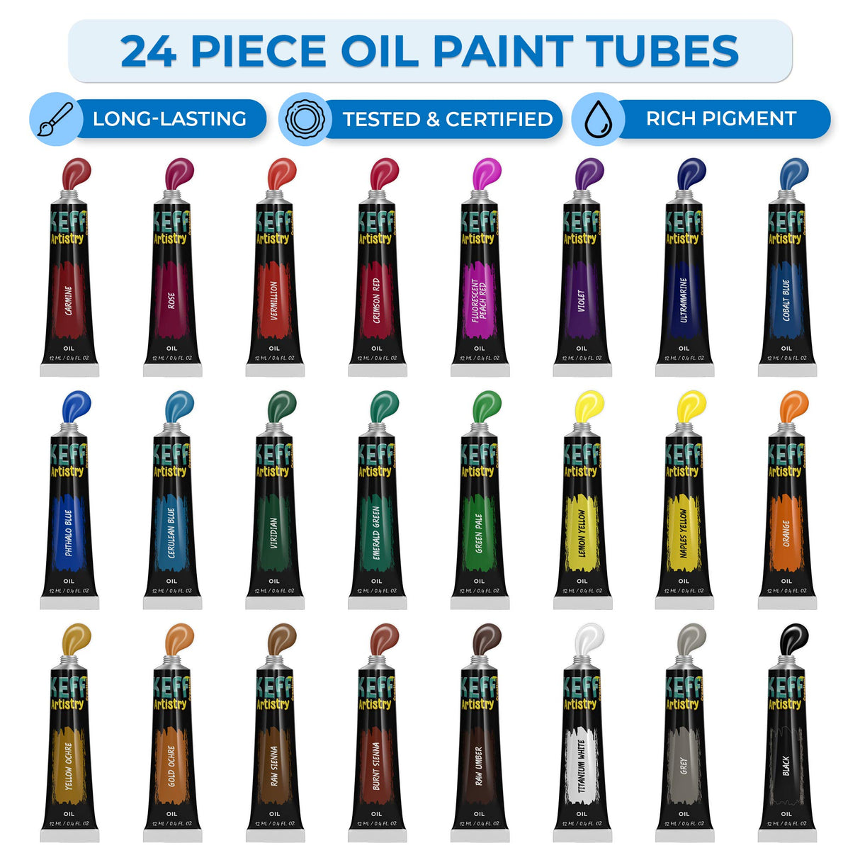 Oil Paint Set for Adults and Kids - Oil Painting Art Kits Supplies with Oil Based Paints, Stretched Canvas, Table Easel, Brushes, Palette, Knives and Paper Pad