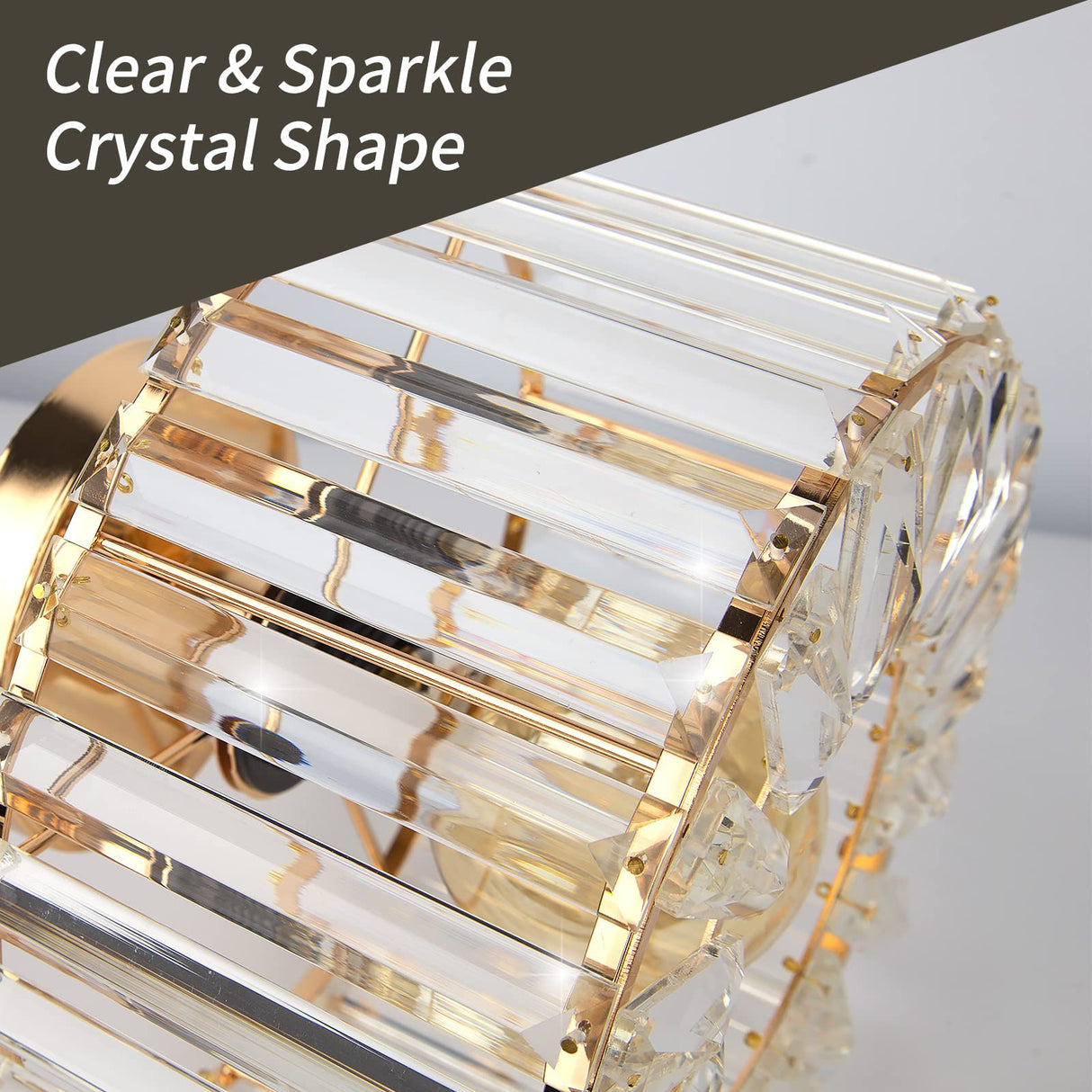 Gold Ceiling Light Fixture - Easric Industrial Crystal Semi Flush Mount Ceiling Lighting Modern LED Crystal Chandeliers Fitting for Hallway Living Room Dining Room Kitchen