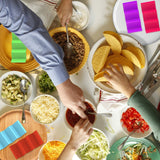 Colorful Taco Holders Set of 6, Taco Tray Plates with Handle Each Can Hold 2 or 3 Tacos, BPA Free PP Material, Dishwasher and Microwave Safe