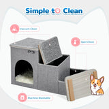 Dog Stairs for High Beds, Small Dogs Pet Steps Stool to Get on Bed, Cat Stairs Ladder, Puppy Toy Storage Folding Doggie Ramp for Couch, Car, Home, 3 Step