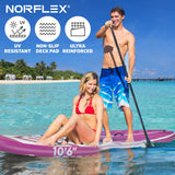 Inflatable Paddle Board Bundle - Stand Up Paddle Board, Floating Yoga Board With Paddle, Pump, Repair Kit & Leash - Sup Stand Up Paddleboard, Inflatable Paddle Boards For Adults - Pink 10ft 6in