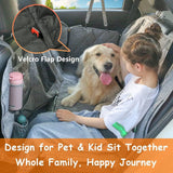 Dog Car Seat Cover 6in1 Car Hammock Waterproof for Backseat with Mesh Window Multiple Pockets in Trucks/SUVs Nonslip Rubber Washable Pet Seat Cover Protector for Small Medium Large Dogs Grey