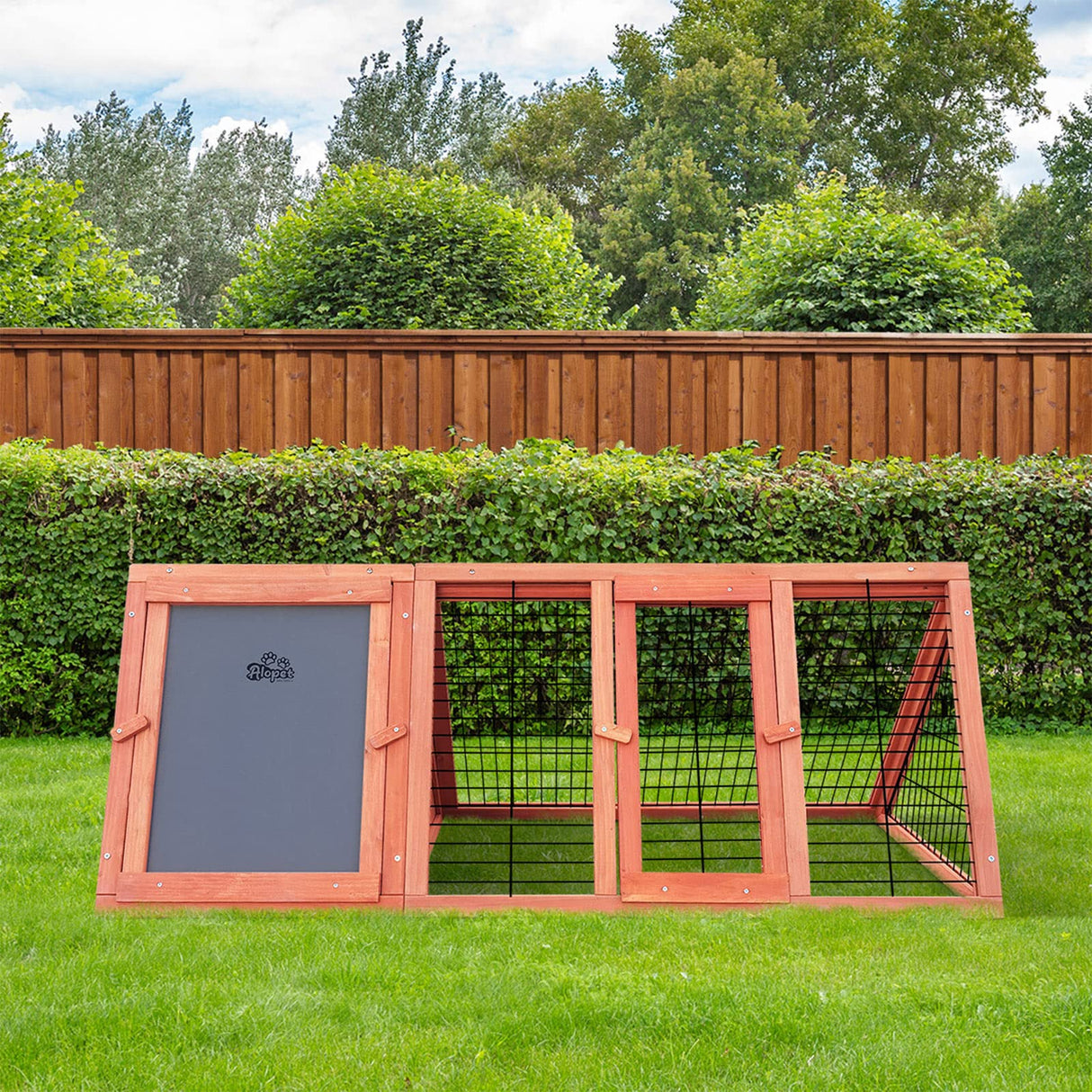 Rabbit Hutch, Alopet Chicken Coop with 2 Doors 117 x 50 x 45cm