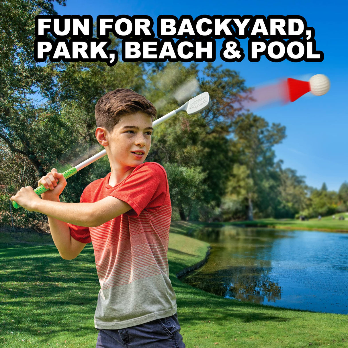 Backyard Kids Golf Set, Includes 2 Golf Clubs, 4 Balls, 1 Flag Target and 1 Carrying Bag, for Indoor and Outdoor Play