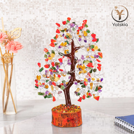 Chakra Tree - Room Decor - Bonsai Tree - Desk Decorations for Women Office - Gemstones and Crystals - Crystal Tree of Life - Meditation Accessories - Housewarming Gift - Money Tree, Chakra Decor