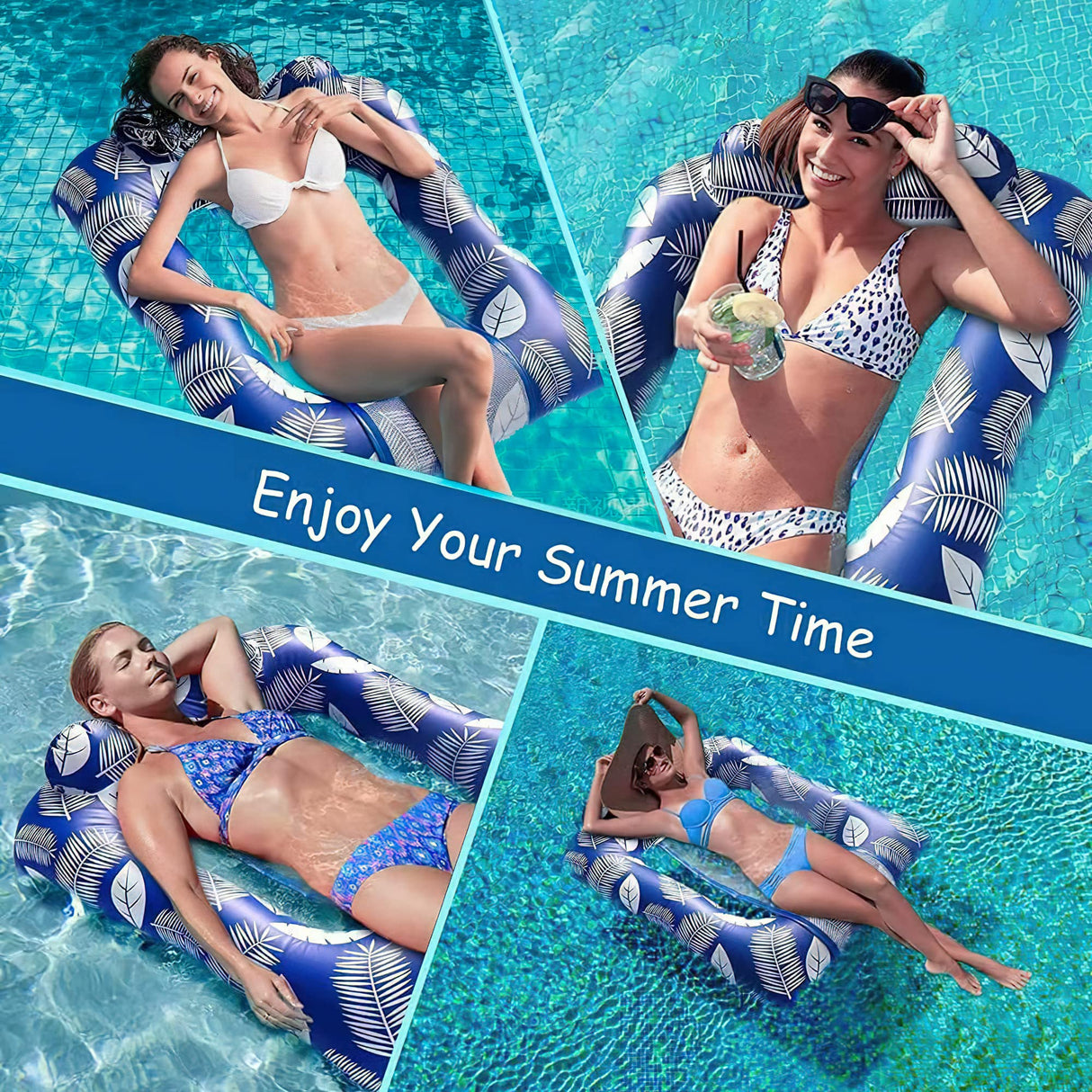 Hammock Inflatable Pool Chair Float,FORPET Water Hammock Lounges with Multi-Purpose Swimming Pool Accessories, Water Floating Lounge Bed Sofa for Outdoor, Beach, Pool