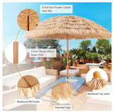 Thatched Tiki Umbrella Hawaiian Style Beach Umbrella W/8