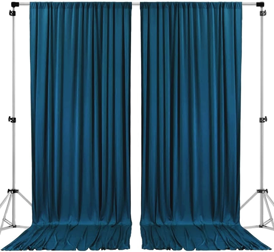 10 feet x 8 feet Polyester Backdrop Drapes Curtains Panels with Rod Pockets - Wedding Ceremony Party Home Window Decorations - Black (DRAPE-5X8-BLACK)