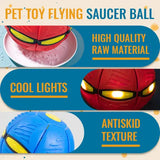 Pet Toy Flying Saucer Ball, Flying Saucer Ball Dog Toy with 3 Light Models for Interactive Dog,Cats, Children's Foot Ball,Outdoor Games,Camping Games